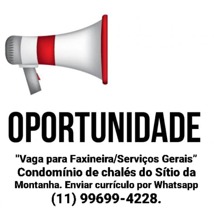 OPORTUNIDADE DE TRABALHO